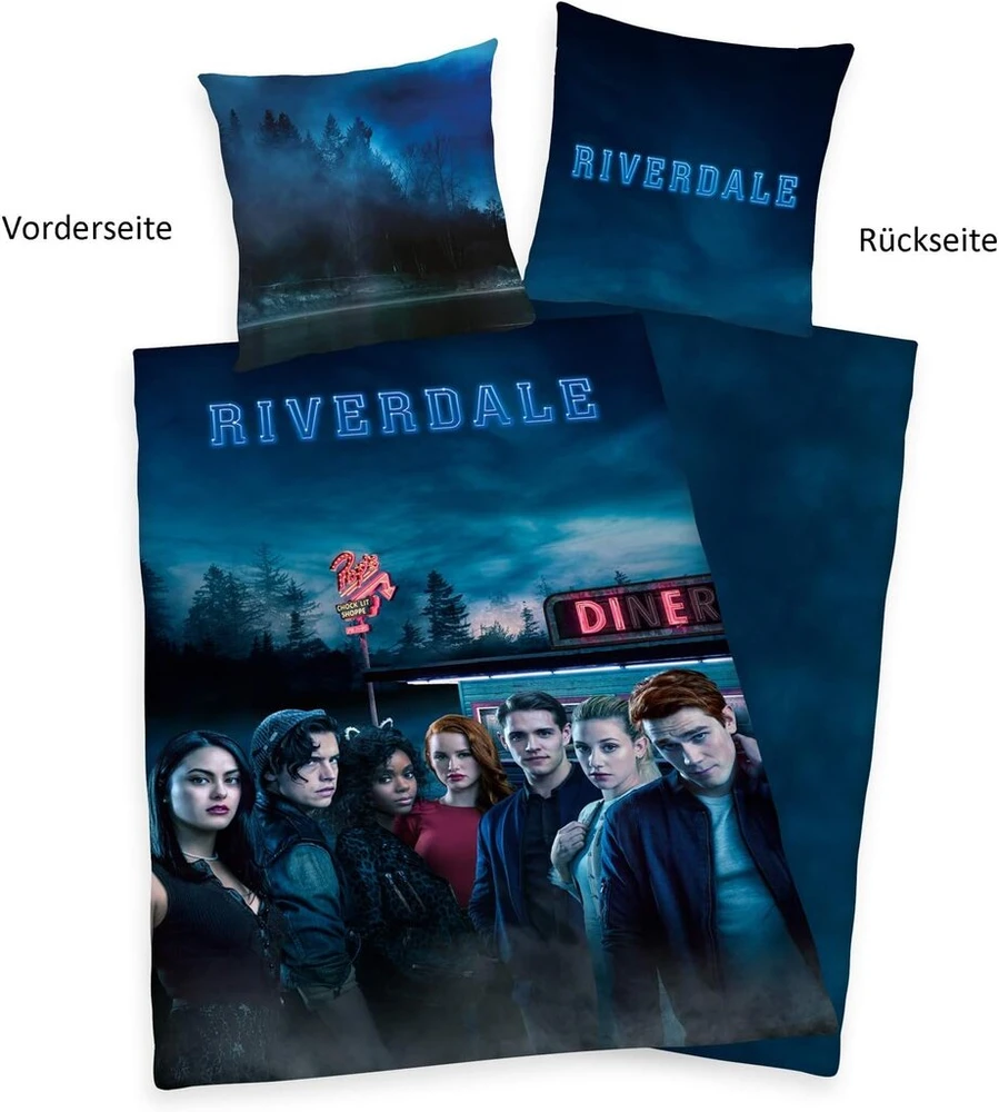 Herding Riverdale reversible patalynės užvalkalų komplektas, pagalvės užvalkalas 80 x 80 cm, antklodės užvalkalas 135 x 200 cm, cotton/renforcé, įvairiaspalvis