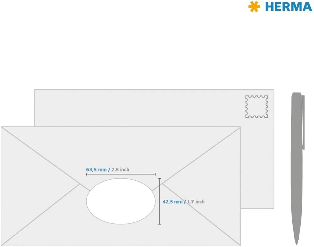 Herma 10763 universalūs ovalūs etiketės iš žolės popieriaus, 20 lapų, 63,5 x 42,3 mm, 18 etikečių viename A4 lape, 360 vnt. pakuotė, lipnios, spausdinamos, matinės, tuščios lipnios etiketės pagamintos iš silfijų popieriaus, natūraliai rudos