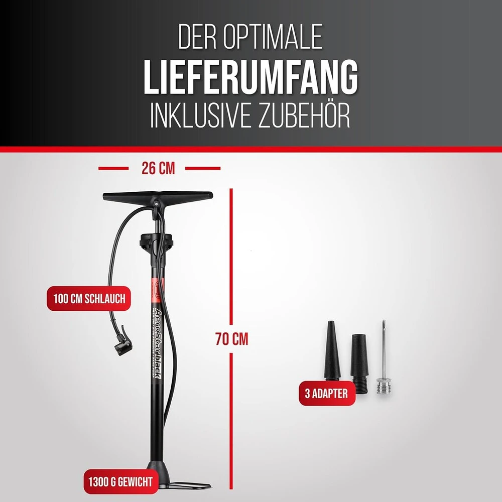 Heyner® 216300 rankinis oro siurblys su manometru Juodas Edition