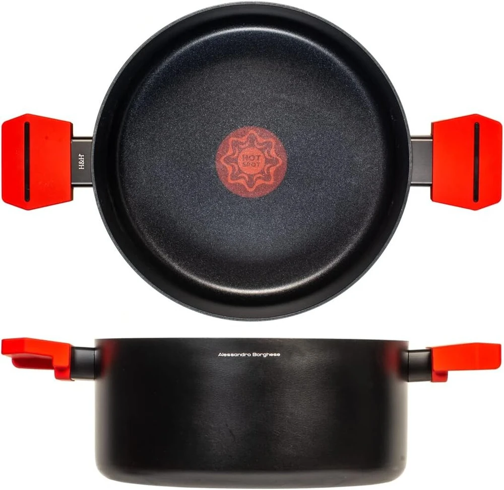 H&h Alessandro Borghese Hot Spot 24 cm keptuvė su nelimpančia danga ir 2 rankenomis, aliumininė