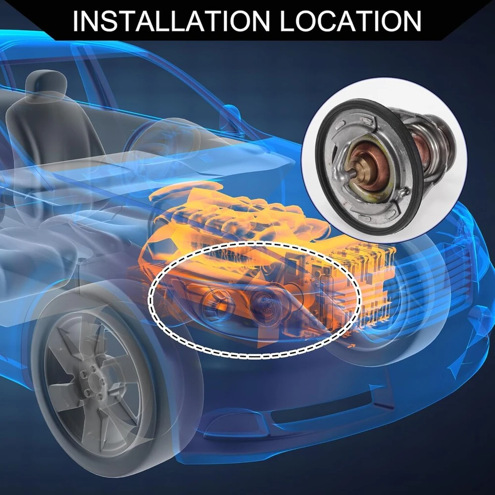 Hihaha automobilio termostatas toyota corolla 1.8l 2000-2019 / vidiniai variklio aušinimo termostatai / tvirtas metalas / 1 vnt. sidabro spalvos