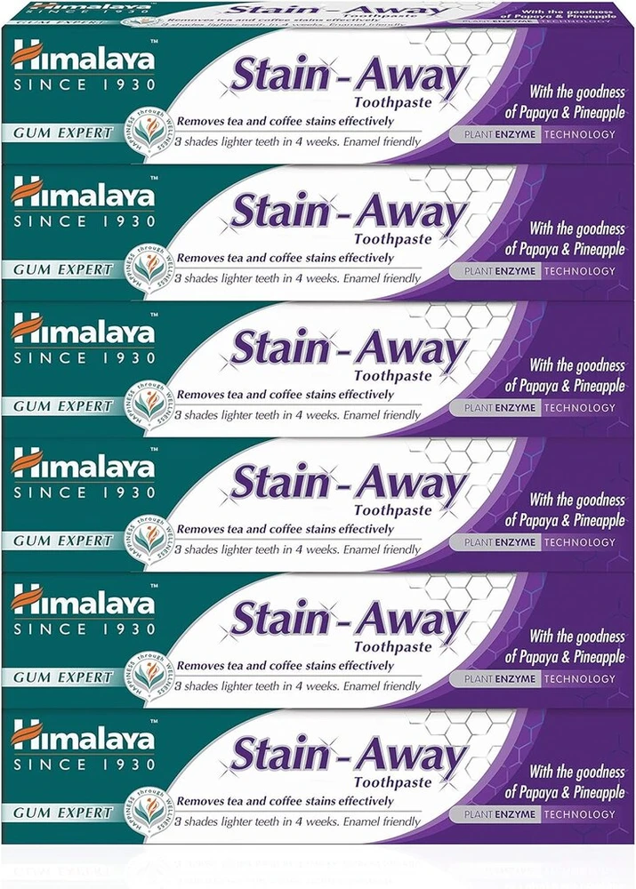Himalaya Kräutertees emaliui nekenksminga dantų pasta, pašalinanti dėmes, 6 vnt. po 75 ml