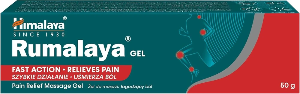 Himalaya Rumalaya raminantis gelis, greitai veikiantis masažo gelis atnaujintai gyvybingumui, 50 g