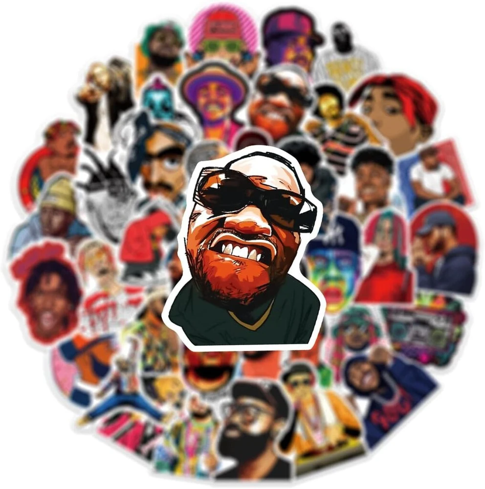 Hip-hop rap lipdukų rinkinys, 100 vnt., mielos dekoracijos automobiliui, nešiojamam kompiuteriui, riedlentei, dviračiui, mopedui, motociklui, kompiuteriui, tinkamas suaugusiems ir vaikams