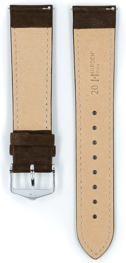 Hirsch unisex laikrodžio apyrankė, nubuko oda, modelis Osiris, 20 mm