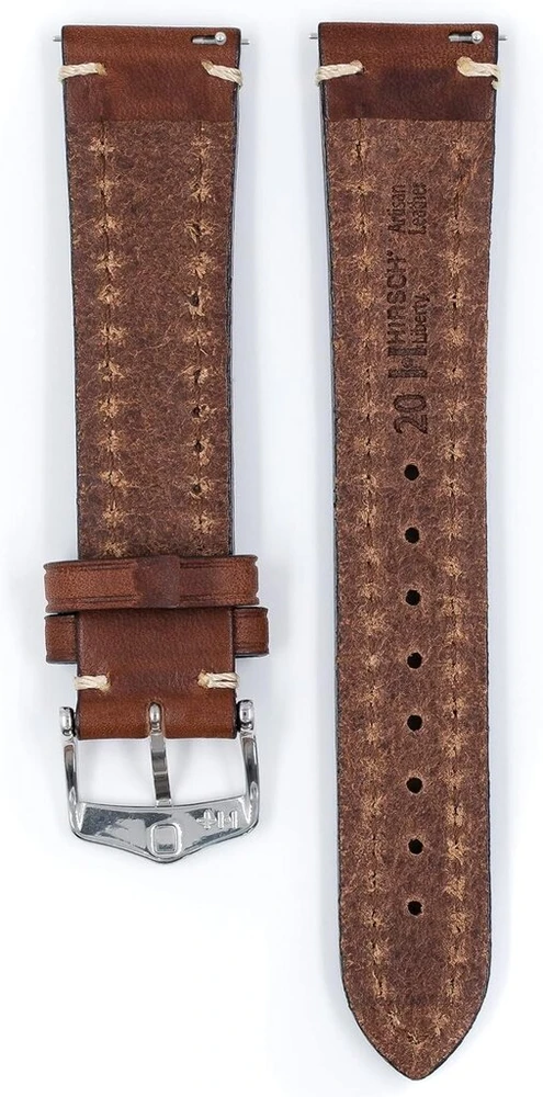 Hirsch xl vyriškas laikrodžio dirželis saddle odos modelis liberty 22 mm