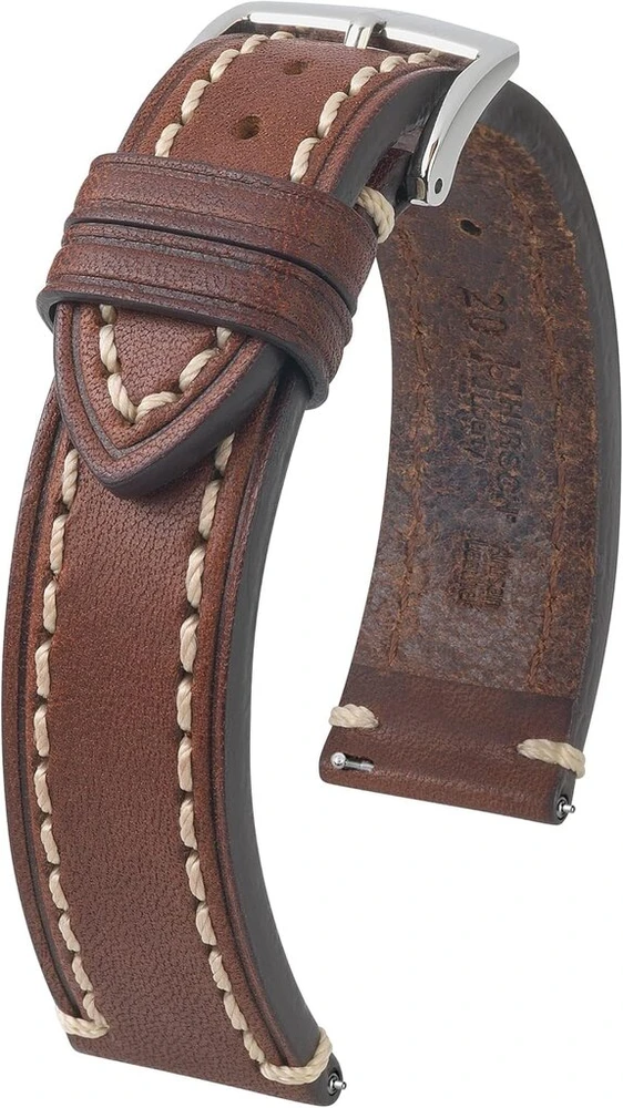 Hirsch xl vyriškas laikrodžio dirželis Saddle Leather Model Liberty 20 mm