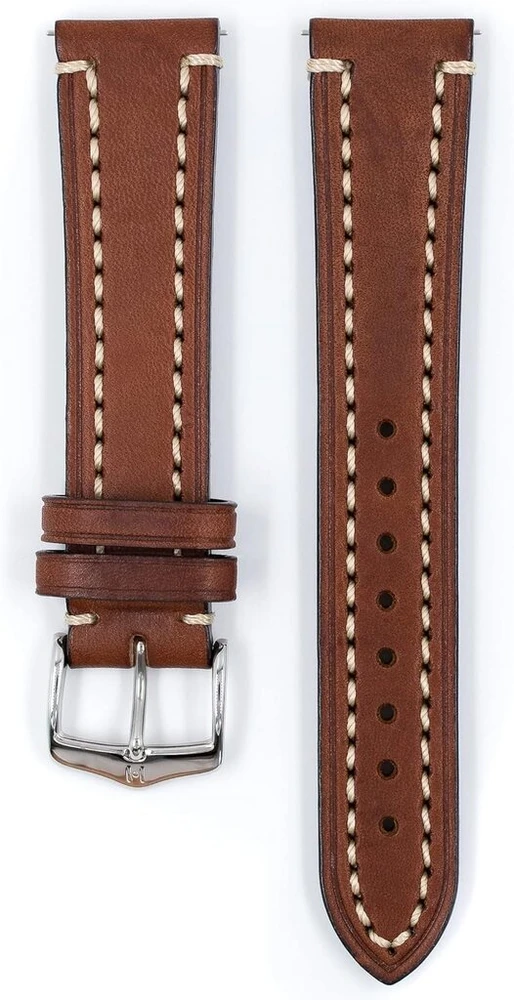 Hirsch xl vyriškas laikrodžio dirželis saddle odos modelis liberty 20 mm