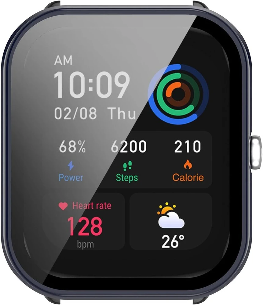 Hiseus dėklas, suderinamas su Amazfit Gts 4 Mini, kietas Pc dėklas, grūdinto stiklo ekrano apsauga, išmaniojo laikrodžio dėklas, pilnai dengiantis apsauginis dėklas, skirtas Gts 4 Mini