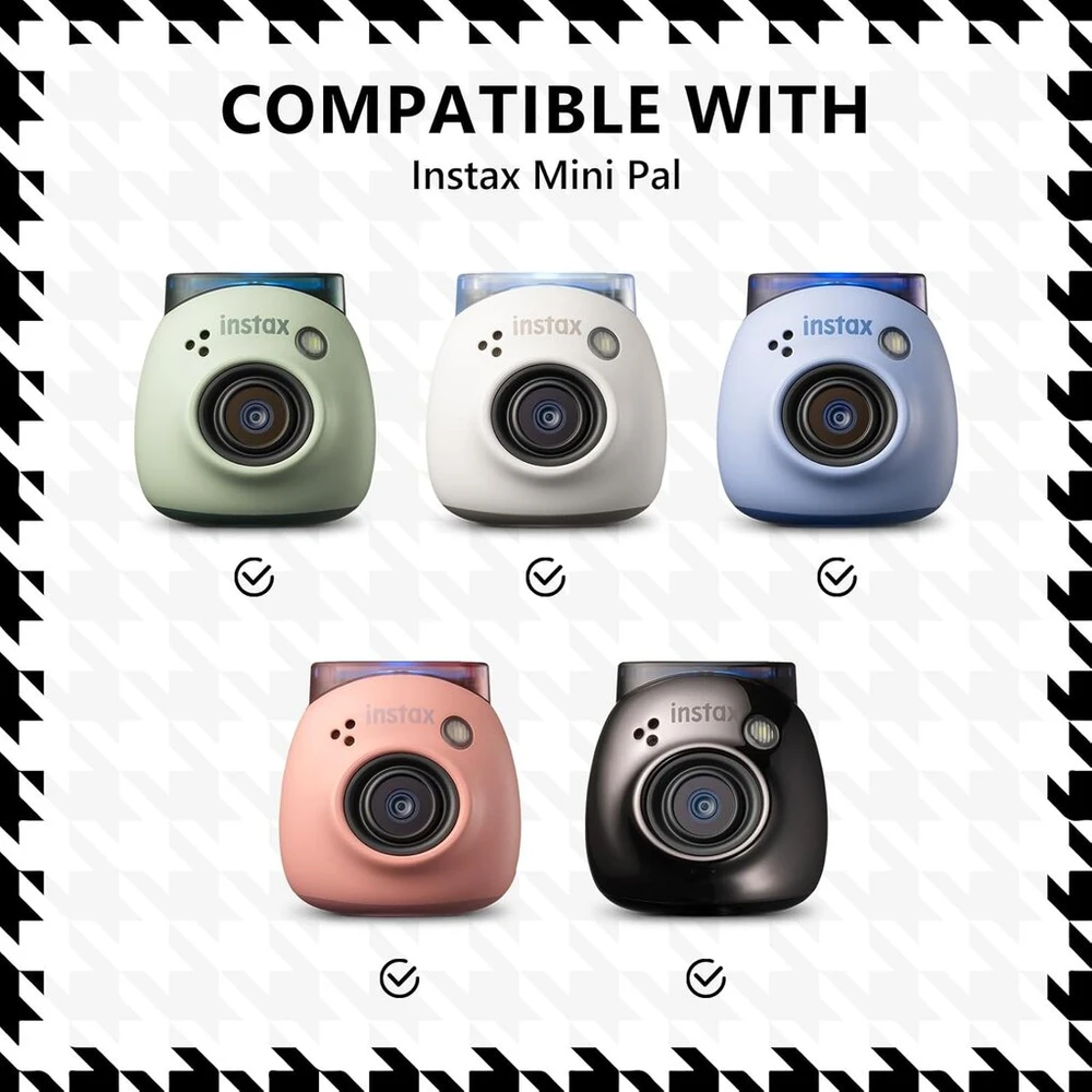 Hiyqin žavingas dėklas, suderinamas su fujifilm instax pal, mini pal krepšys su riešo dirželiu, pal-gw-baltas, fuji mini pal kameros dėklas