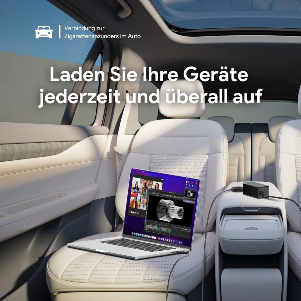 Hky 65w 12v-24v transporto priemonės Usb C maitinimo šaltinis 2.6 metrų ilgio Lenovo nešiojamojo kompiuterio įkrovimo laidas Usb C, skirtas Lenovo Thinkpad X1 Carbon T480 T480s T490 T490s T580 T14 X380 Yoga C740 720 730 910-13ikb Chromebook