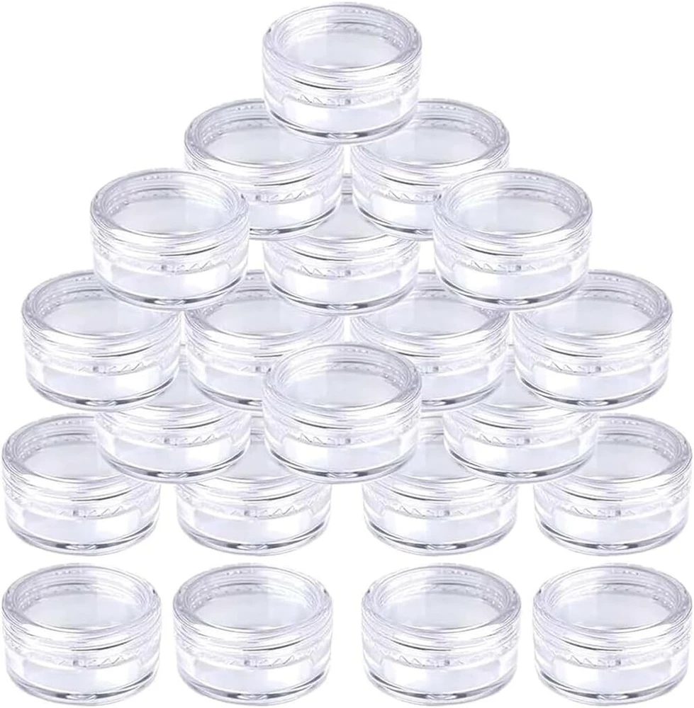 Hnjusr 24 indelių rinkinys, 3 ml tušti indeliai, skaidrūs indeliai, mini skardinės, kremo indeliai, tuščias skaidrus indelis su užsukamu dangteliu, kelioninis puodelių rinkinys losjonui, kremui, mini žvakėms, kosmetikai