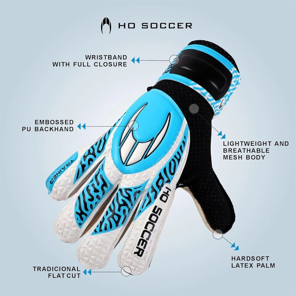 Ho soccer trainer arena mėlyni vartininko pirštinės, unisex, vaikams, mėlyna/juoda, 6