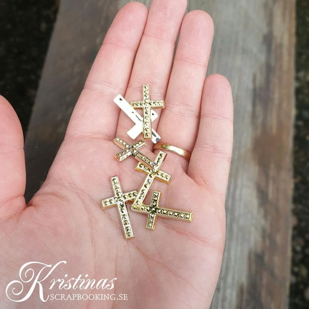 Hobbyfun kryželis, sienų dekoras, auksinis, 3 cm, 6 vienetai, montuojamas ant sienos, svetainė, miegamasis