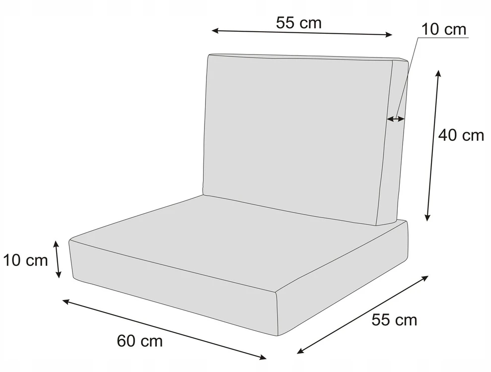 Hobbygarden Kėdės pagalvėlė Technorattan gultui 60x55x40