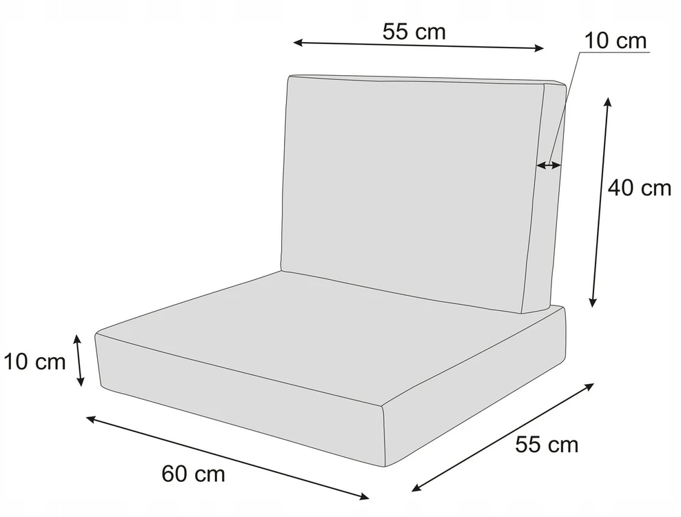 Hobbygarden Kėdės pagalvėlė technorattan gultui 60x55x40