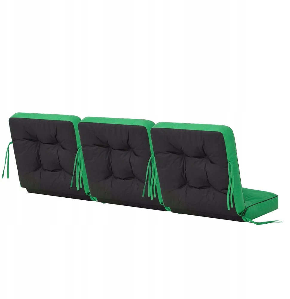 Hobbygarden Pagalvėlės sūpynėms, sodo suolui, 3 vandeniui atsparių pagalvėlių rinkinys 180 cm