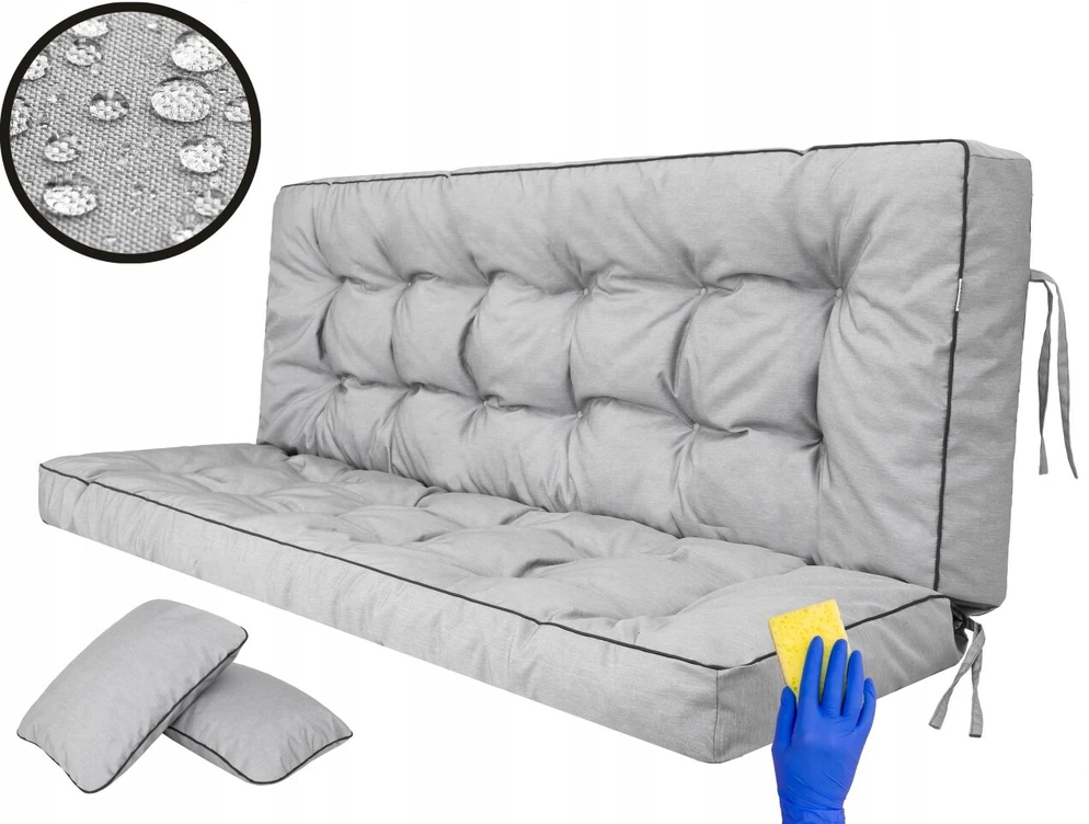 Hobbygarden Sūpynių pagalvė sodo suolui 150 cm storio, vandeniui atspari + 2 Jaśki