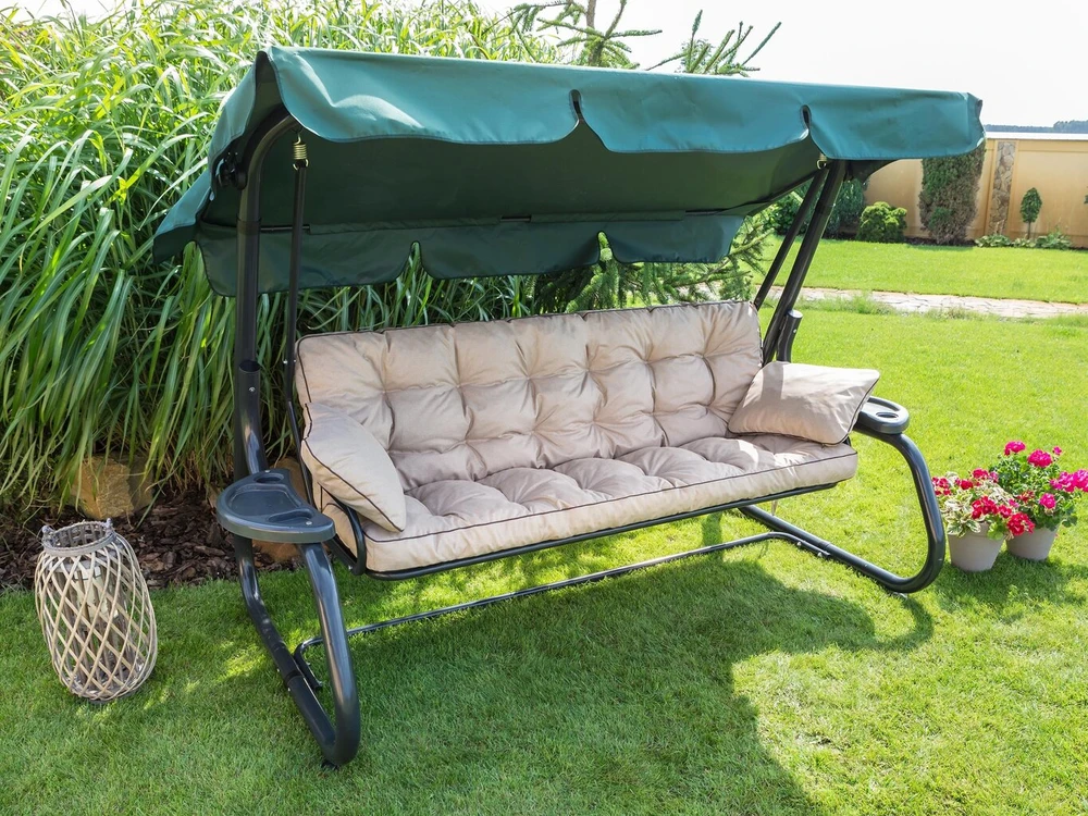 Hobbygarden Sūpynių pagalvė sodo suolui 120 cm storio, vandeniui atspari + 2 Jaśki
