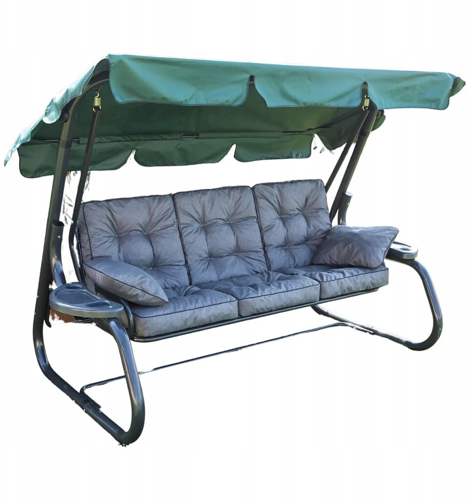 Hobbygarden Sūpynių pagalvėlė sodo suoliukui, 3 dalių komplektas, atspari vandeniui, anti-uv, 150 cm