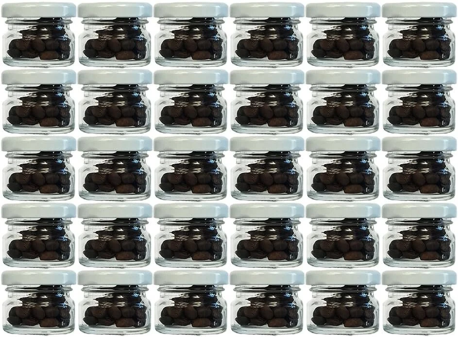 Hocz 30 mini stiklainių rinkinys | talpa 30 ml | dangtelio spalva balta | apvaliems 43 stiklainiams uogienės stiklainiai vaisių stiklainiai konservavimo stiklainiai medaus stiklainiai konservavimo stiklainiai degustaciniai stiklainiai bitininkams