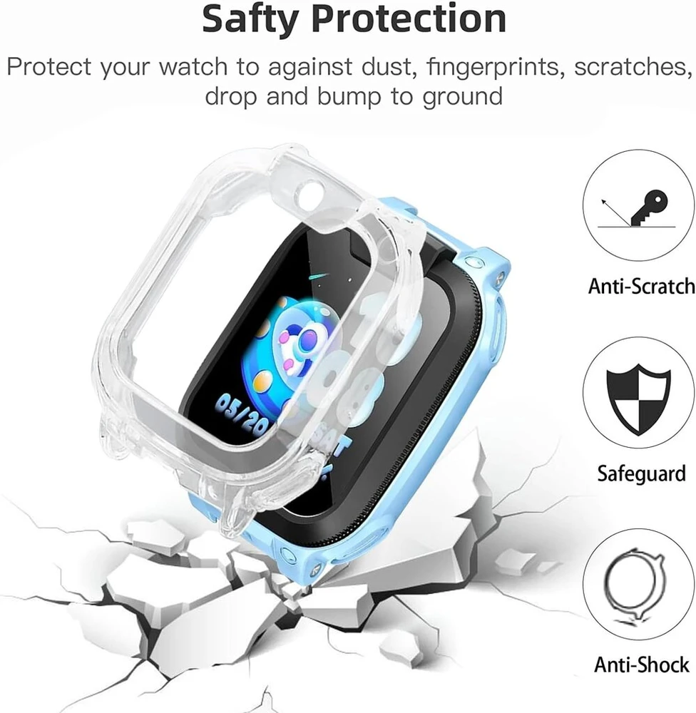 Holilo 2 dėklų rinkinys, skirtas imoo Watch Phone Z1, visapusiškai apsauginis dėklas, pilnai dengiantis apsauginis dėklas, itin plonas, atsparus įbrėžimams, apsauginis dėklas, skaidrus