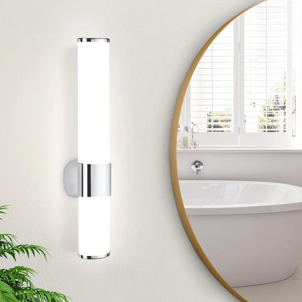 Homefire led veidrodinis šviestuvas vonios kambariui - 6 w veidrodinis šviestuvas vonios kambario sieninis šviestuvas 30 cm atsparus vandeniui ip44 chromas modernus neutrali balta 4000 k vonios kambario šviestuvas sieninis šviestuvas rūsiui virtuvei