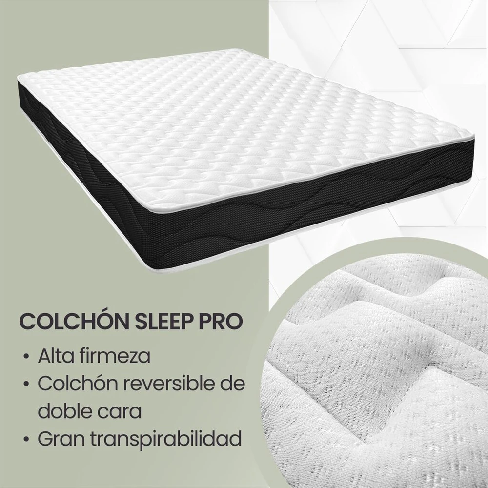 Homey - sleep pro reversible memory foam čiužinys (žiemos vasaros pusė) kietas, vidutinio kietumo, storis 20 cm, apsauga nuo dulkių erkučių, hipoalerginis, 90 x 190 cm