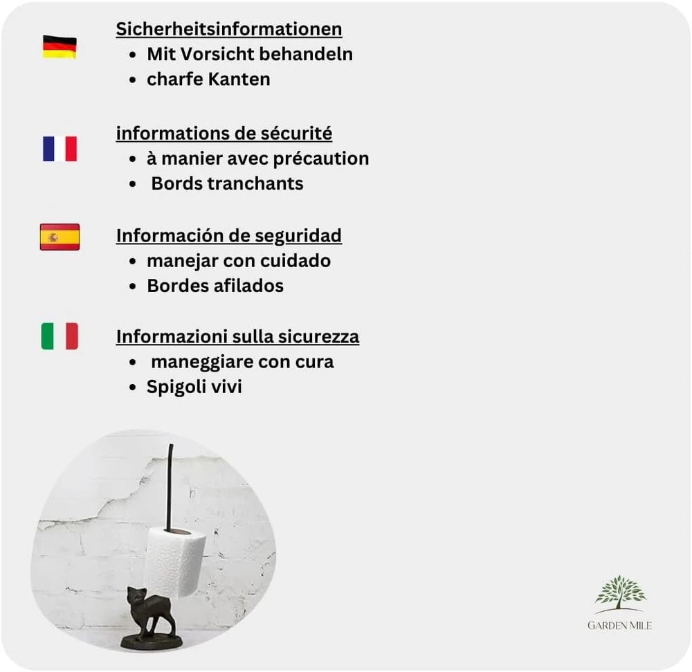 Homezone® dekoratyvinis tualetinio popieriaus laikiklis su gyvūnų tema katė, pastatomas vonios kambario aksesuaras, naujoviška vonios kambario dekoro laikymo stovas dozatorius (katė)