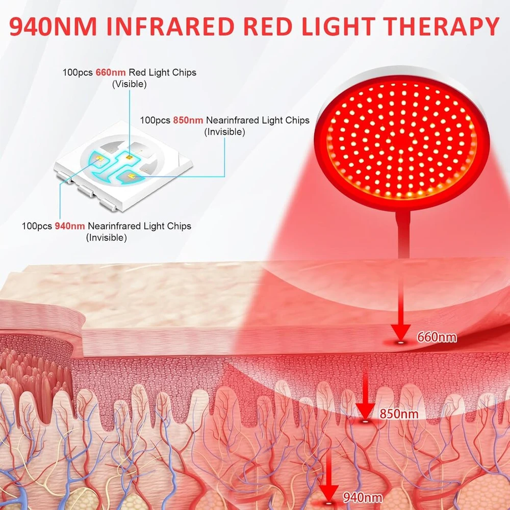 Hottoerak infraraudonųjų spindulių lempa 100 led su pagrindu ir laikmačiu