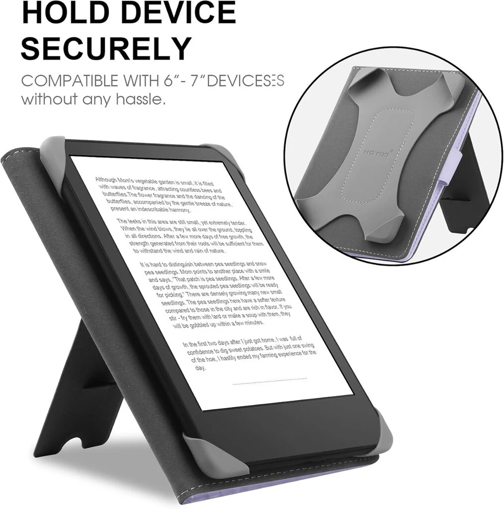 Hoyixi universalus dėklas 6.8 colių, 7 colių el. knygų skaityklėms, suderinamas su Kindle Paperwhite 2024-2019/kobo Clara Hd/kobo Clara 2e odinis stovas apsauginis dėklas 6-6.8 colių Pocketbook/tolino/sony