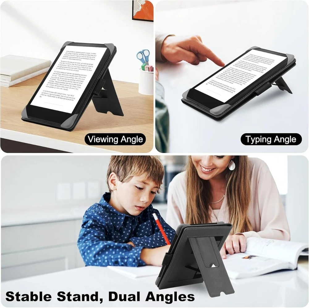 Hoyixi universalus dėklas 6.8 colių, 7 colių Kindle el. skaityklėms, suderinamas su Paperwhite 2024-2019/kobo Clara Hd/kobo Clara 2e odinis stovas apsauginis dėklas 6-6.8 colių Pocketbook/tolino/sony