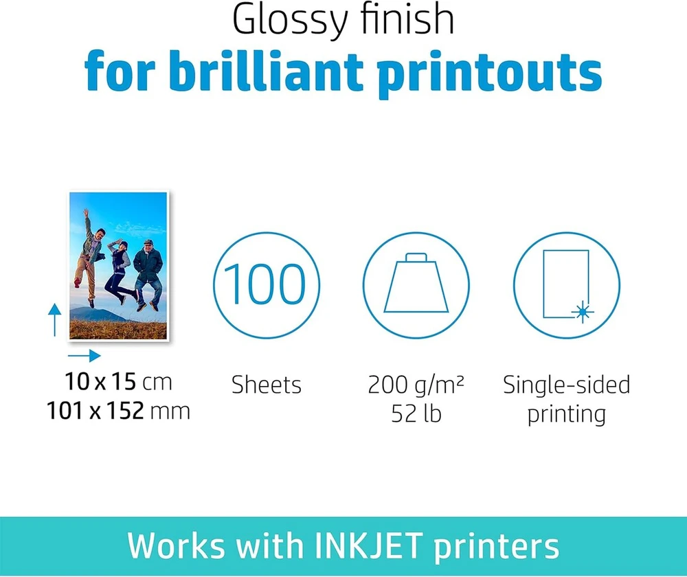 Hp blizgus fotopopierius, A4 formatas, 200 g/m², 100 lapų