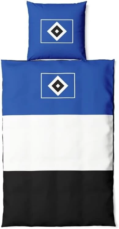 Hsv Hamburger Sv patalynės komplektas Block Stripes 135 x 200 cm 100% medvilnė, užtrauktukas