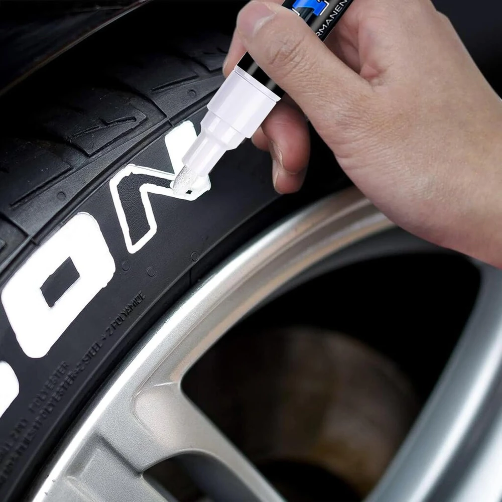 Hsypti 3 vnt. automobilių padangų žymeklių rinkinys, baltas, didelės talpos padangų žymeklis, vandeniui atsparus automobilių padangų žymeklis, padangų dažų žymekliai automobiliams, motociklų padangoms