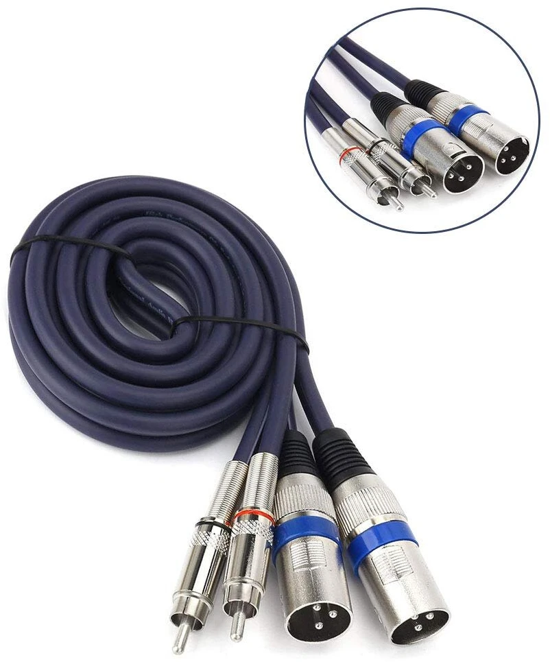 Htruiyaty 2 x xlr male į 2 x rca kabelį rca kabelis, hifi stereo audio jungties xlr patch kabelis mikrofono galios stiprintuvas 5 m