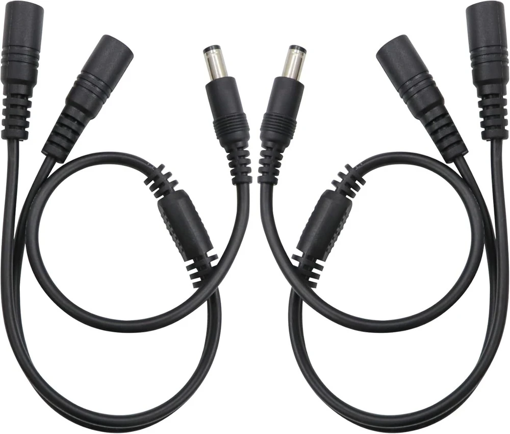 Hualisiji Y kabelio adapteris Dc kabelis 1 į 2 Dc 5,5 mm x 2,1 mm 1 į 2 ilginamasis kabelis Cctv kabelis 30 cm, skirtas stebėjimo įrenginiams, maršrutizatoriams, nešiojamiesiems kompiuteriams, automobiliuose montuojamiems įrenginiams ir kt. (2 vnt.)