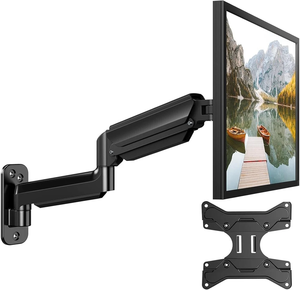 Huanuo 24–35 colių led lcd monitoriaus sieninis laikiklis, tv sieninis laikiklis su visiškai judančia dujų spyruokline rankena, vesa 70/100/200 mm, keliamoji galia 3–12 kg