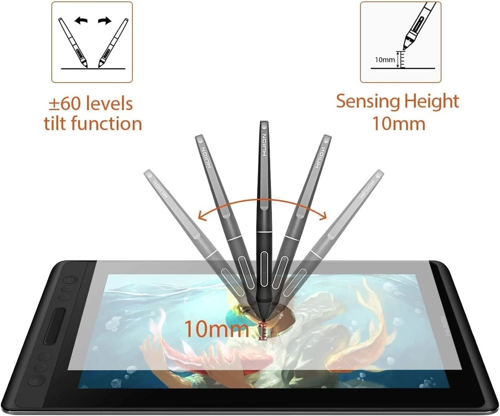 Huion Pw507 skaitmeninis rašiklis be baterijų, 8192 spaudimo lygiai, 266pps, suderinamas su Kamvas Pro 12, 13, 16, 20