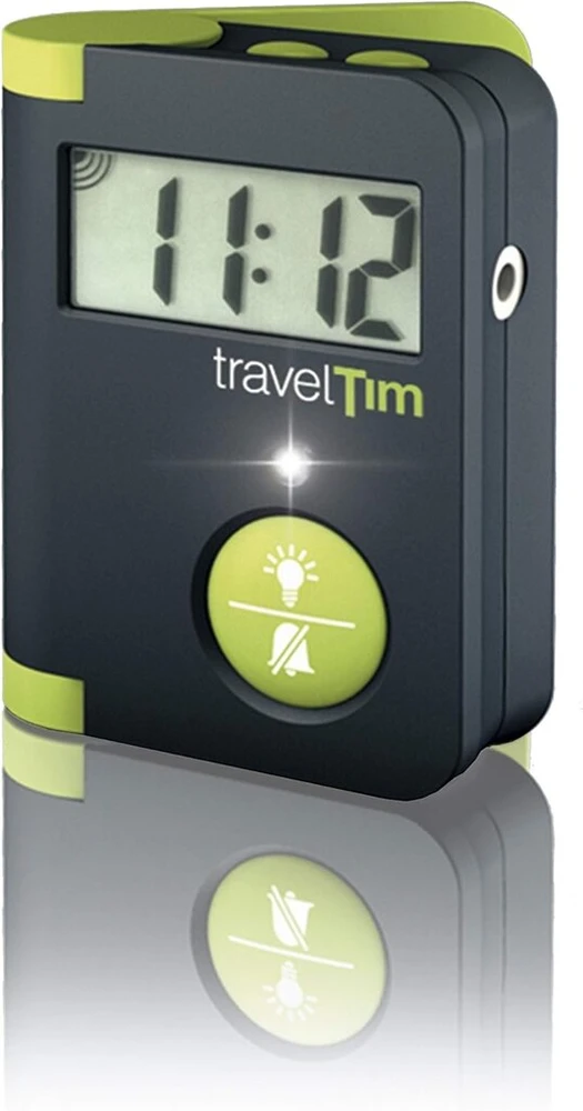 Humantechnik, Travel Tim, kelioninis žadintuvas, žalias ir juodas