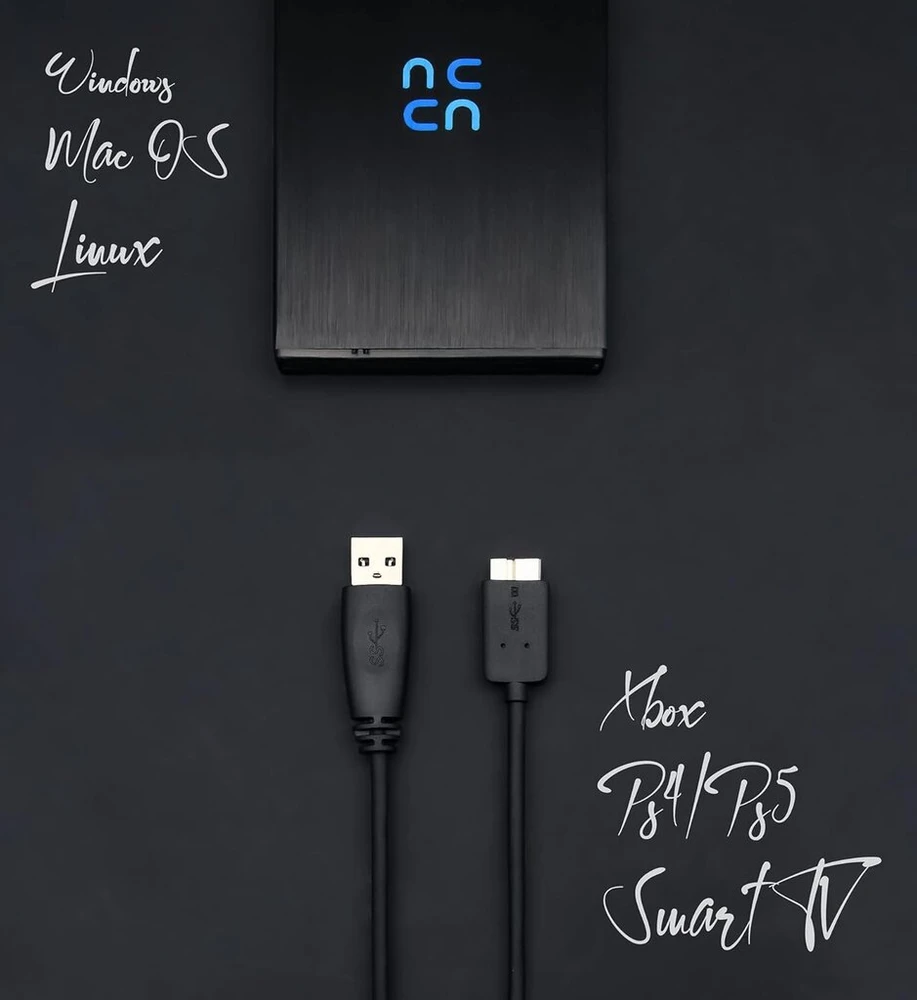 Hurricane Gd25612 išorinis kietasis diskas 1tb talpos 2.5 colio Usb 3.0 Tv Pc Ps4 Ps5 XBOX suderinamas su Windows Mac Linux