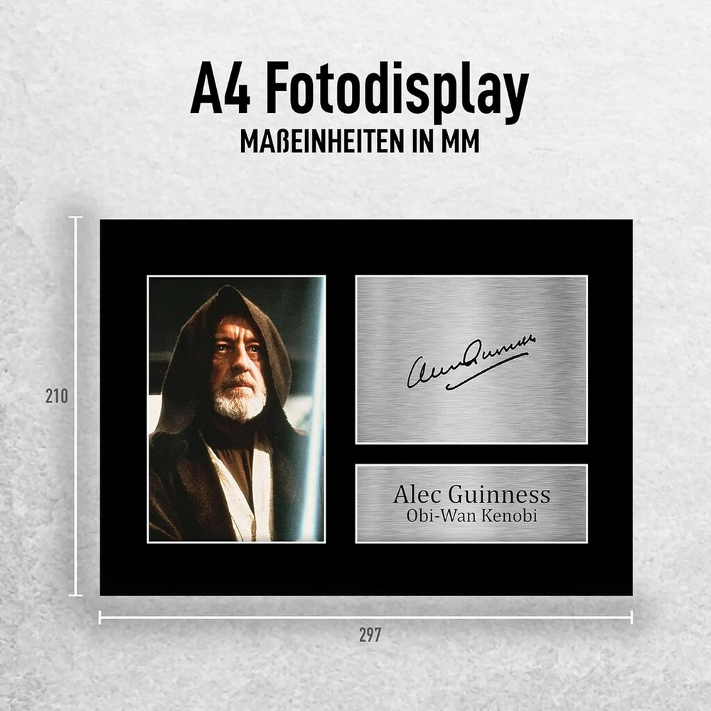 Plakatas Hwc trading alec guinness a4 be rėmelio, pasirašytas spausdintas autografų paveikslėlio nuotraukų ekranas dovana „žvaigždžių karų“ obi-wan kenobi filmų gerbėjams