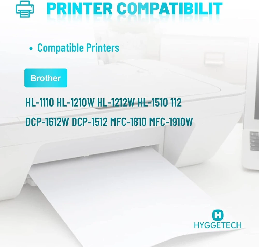 Hyggetech Tn1050 suderinamas tonerio pakaitalas, skirtas Brother Tn1050 3bk Combo Pack, skirtas Brother Dcp-1612w Mfc-1910w Mfc-1810 Dcp-1510 Hl-1112 Hl-1110 Hl-1212w Hl-1210w Dcp-1512