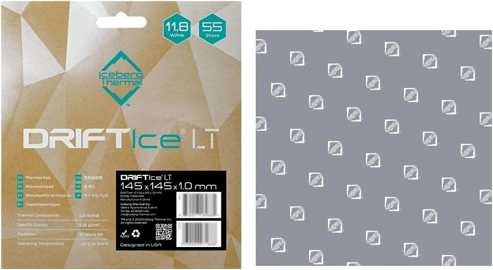 Iceberg Thermal Driftice Lt Terminė Pagalvėlė 145 x 145 mm (1,0 mm) (11,8 W/mk)