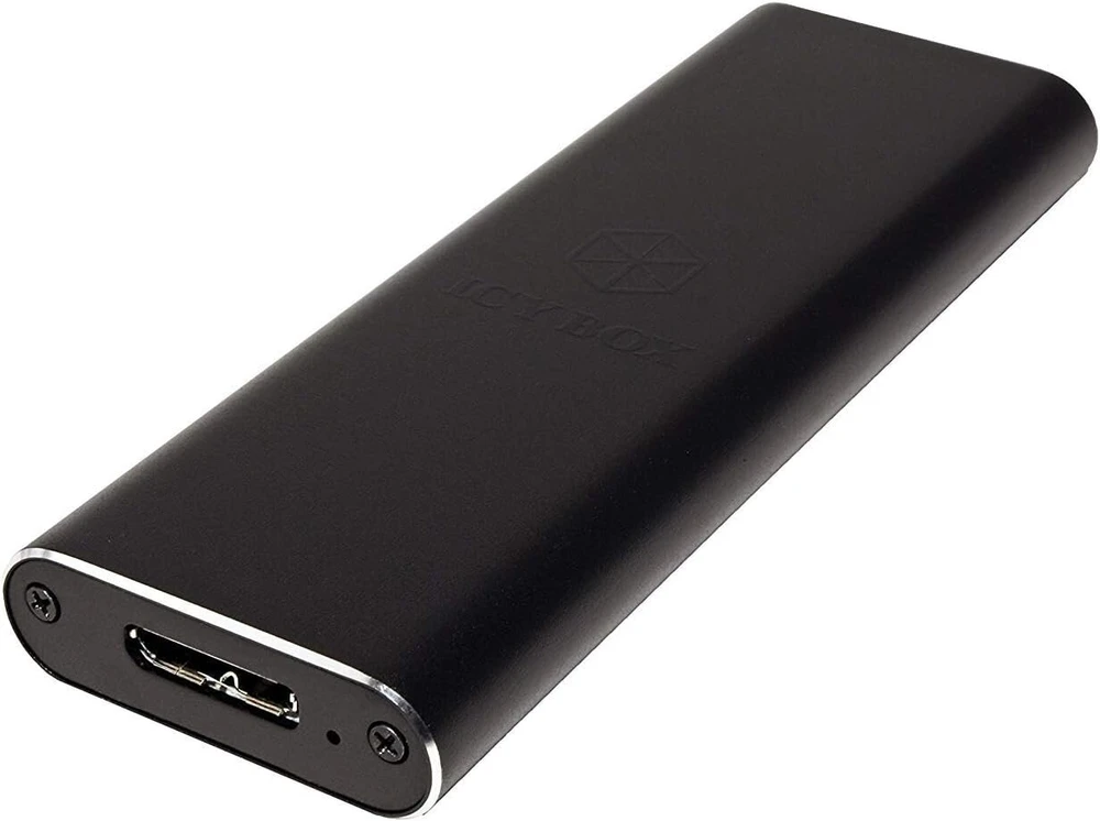 Icy Box 183 M2 išorinis korpusas 1x M.2 Ssd B & B + M Key, 22 x 30/42/60/80 mm, Usb 3.0 su Uasp Sata Iii aliuminio Aerial – Juodas
