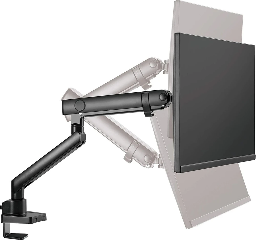 Icy Box Ib-ms313-t monitoriaus laikiklis 1 monitoriui iki 32 colių (iki 8kg, Vesa 75 x 75/100 x 100), plieno monitoriaus stovas, pasukamas ir pakreipiamas, tvirtinamas ant stalo viršaus/stalo krašto, juodas