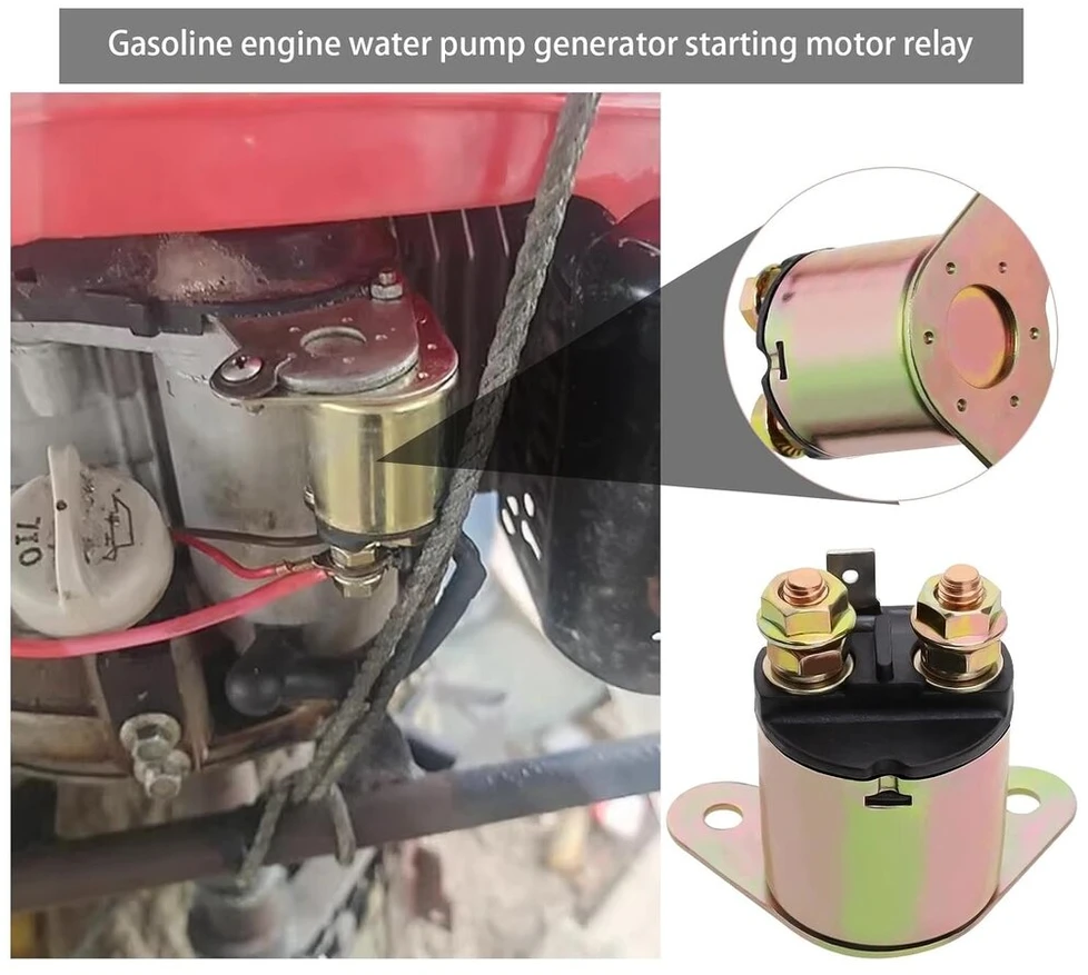 Idėjų kūrimo starterio variklio solenoidinis relė, suderinama su Honda Gx390 Gx340 Gx240 Gx270 188f 190f 5-6kw generatoriaus vandens siurblio starterio variklio kontaktiniu solenoidiniu relė