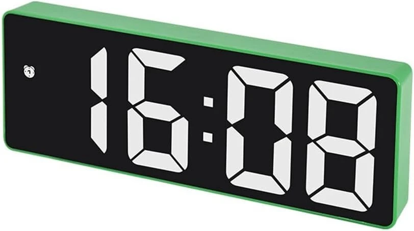Iegefirm Skaitmeninis Žadintuvas, Led Laikrodis Miegamajam, Elektroninis Stalo Laikrodis su Temperatūros Rodmenimis, Mažas Žalias Laikrodis