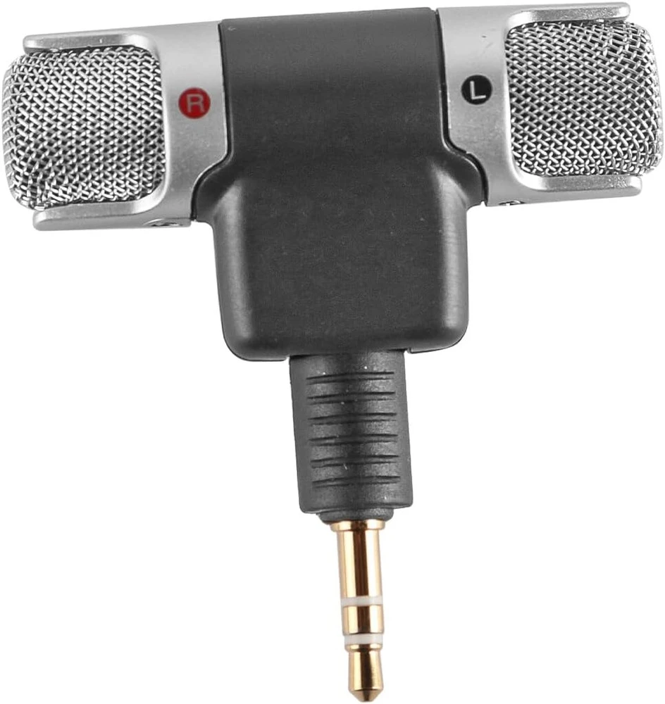 Ieron mini stereo kondensatorinis mikrofonas studijos transliavimui, paauksuotos 3.5 mm jungtys, skirtas pc, nešiojamam kompiuteriui ir kameros įrašymui