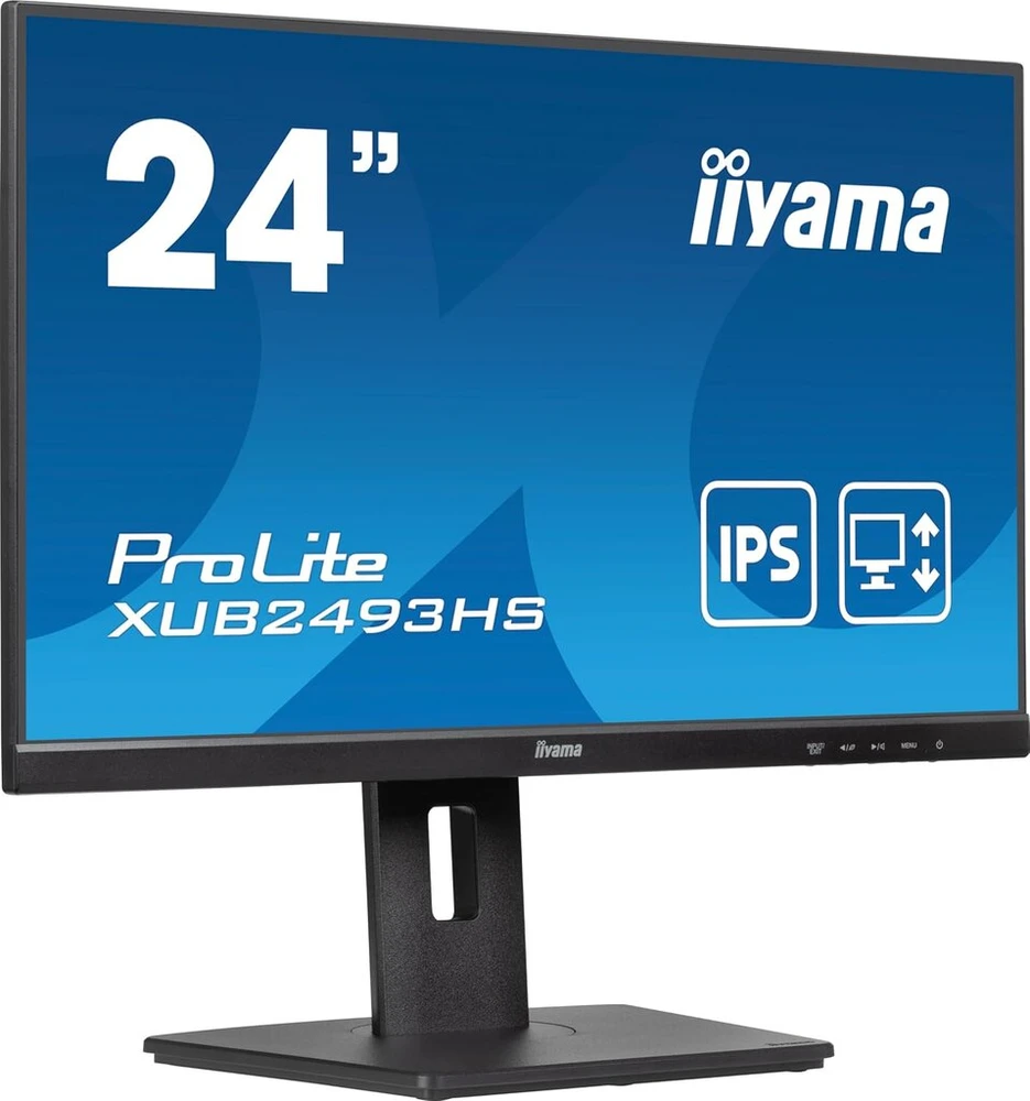 Iiyama Prolite Xub2493hs-b6 60.5 cm 23.8 colių Ips Led monitorius Full Hd 100hz Hdmi Dp Slim-line aukščio reguliavimas Pivot Juodas